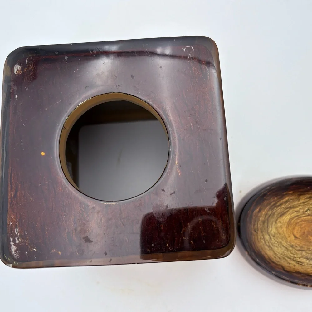 Veratex Gold and Brown Decorative Tissue Cover and Soap Dish